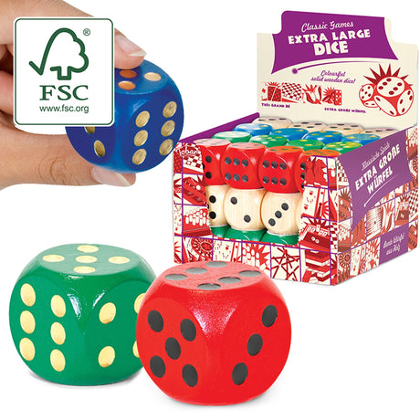 WOODEN EXTRA LARGE DICE