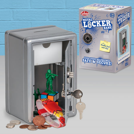 METAL LOCKER BANK SILVER