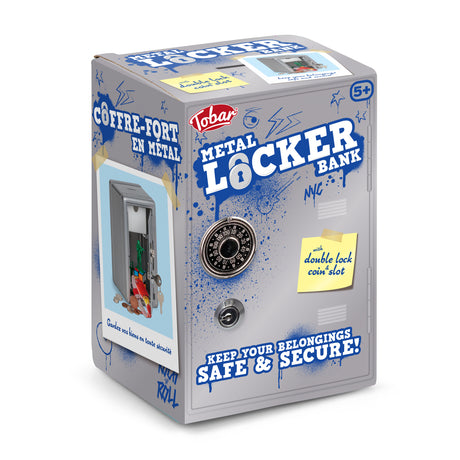 METAL LOCKER BANK SILVER