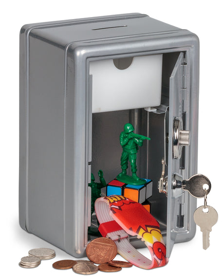 METAL LOCKER BANK SILVER