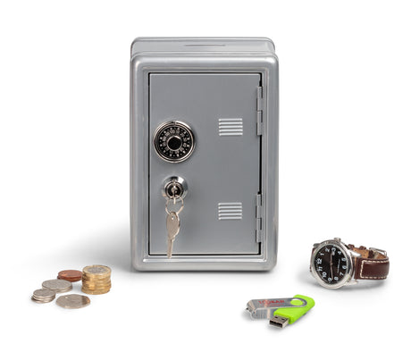 METAL LOCKER BANK SILVER