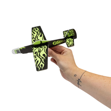 GLOW IN THE DARK AEROPLANE POLY GLIDER