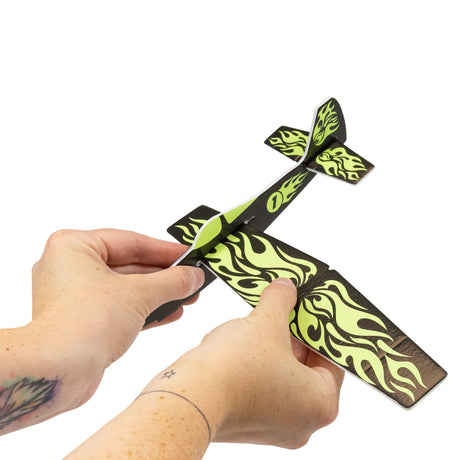 GLOW IN THE DARK AEROPLANE POLY GLIDER
