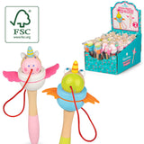 WOODEN UNICORN AND DRAGON CUP AND BALL
