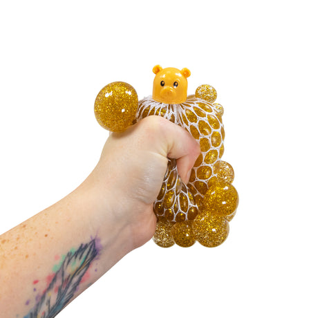 SQUISHY MESH PET - GOLD BEAR