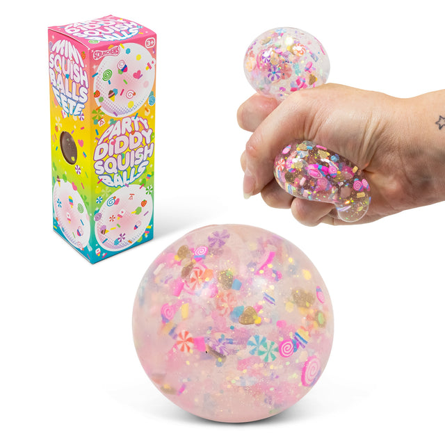 SCRUNCHEMS PARTY DIDDY SQUISH BALLS - 3PK