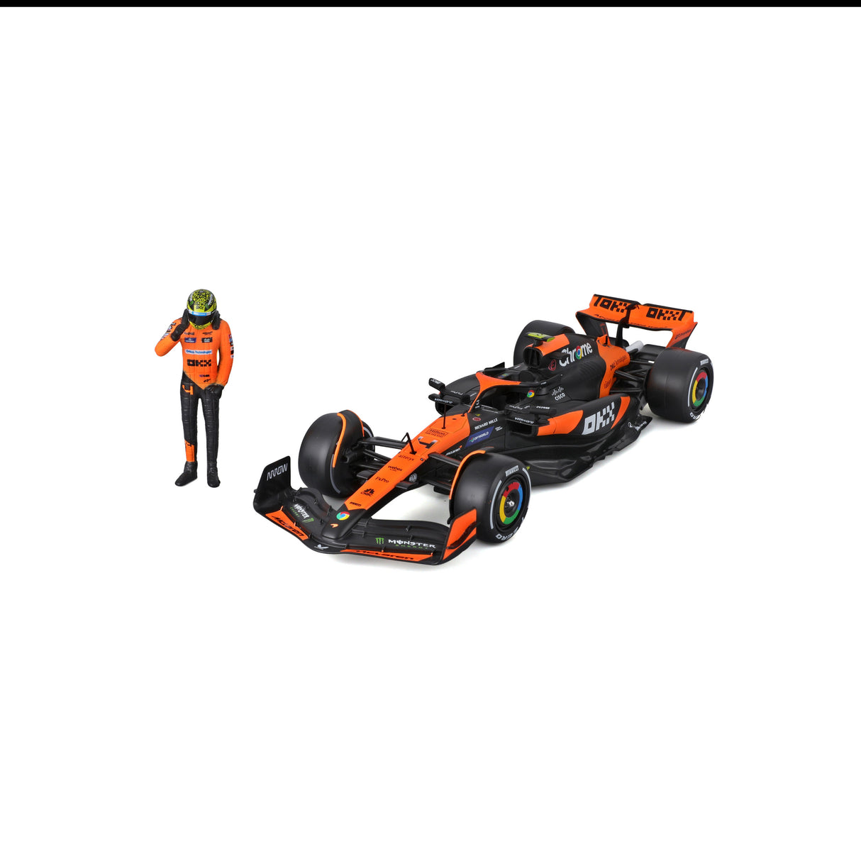 1:24 F1 MCLAREN MCL38 2024 WITH DRIVER FIGURE NORRIS