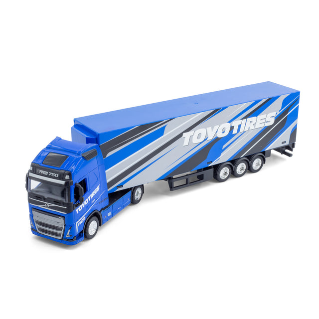 1:43 STREET FIRE HAULERS WITH TRAILER - VOLVO FH16 GLOBETROTTER 750 XXLTOYOTIRES