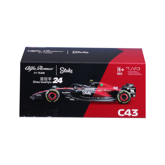 1:43 F1 ALFA ROMEO TEAM STAKE C43 2023 WITH HELMET ZHOU