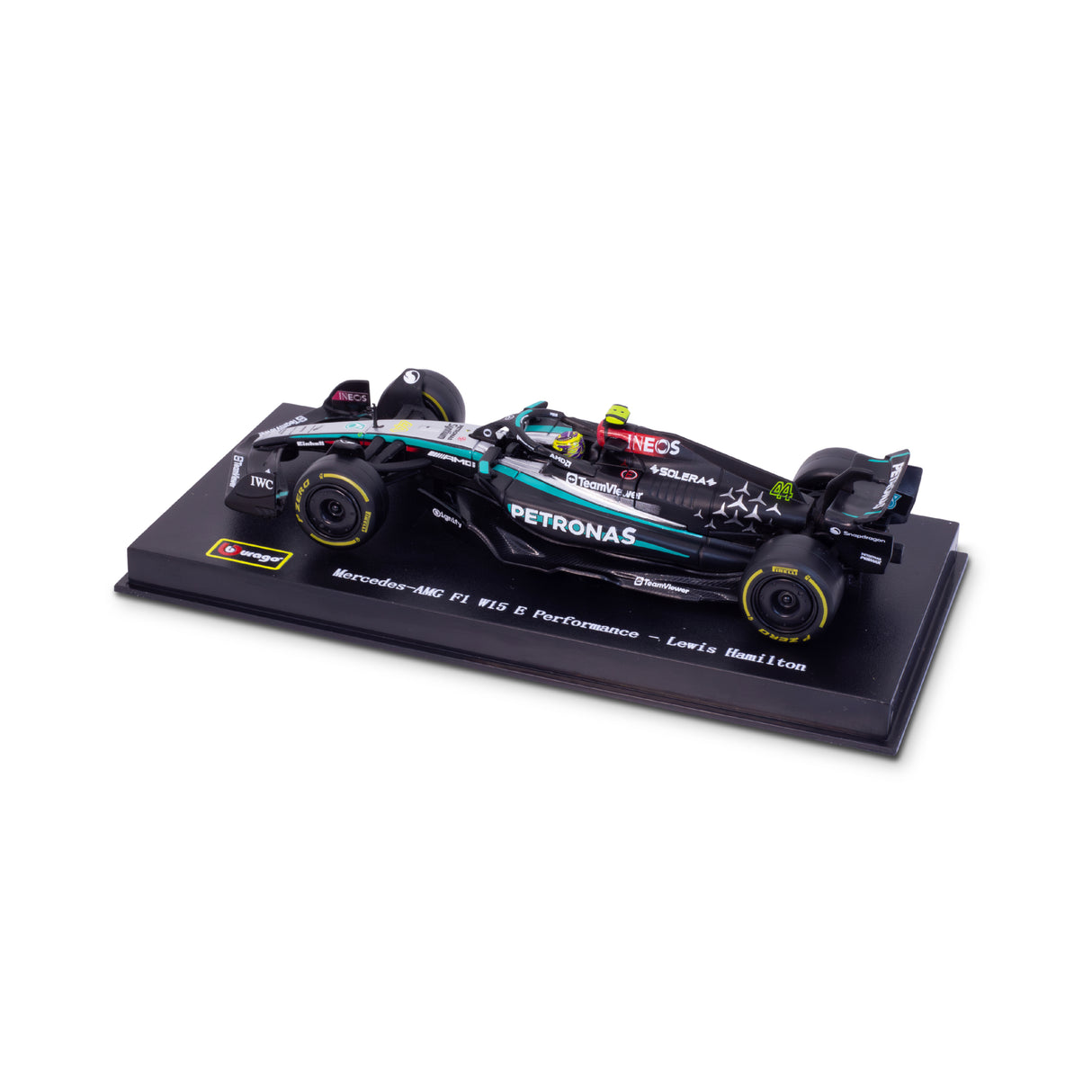 1:43 F1 MERCEDES AMG W15 2024 WITH HELMET HAMILTON