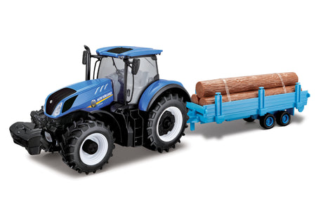 1:32 NEW HOLLAND T7.315 TRACTOR WITH LOG TRAILER