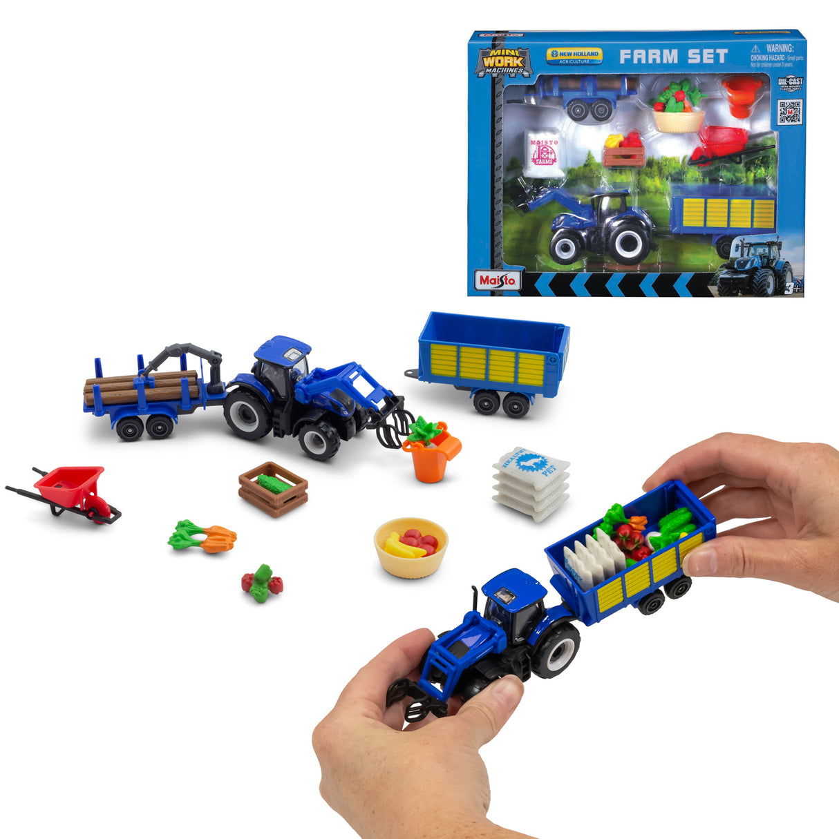 MINI WORKING MACHINES - FARM SET NEW HOLLAND