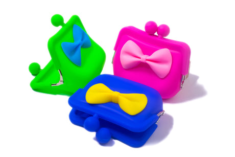 SILICONE BOWKNOT COIN PURSE 8CM