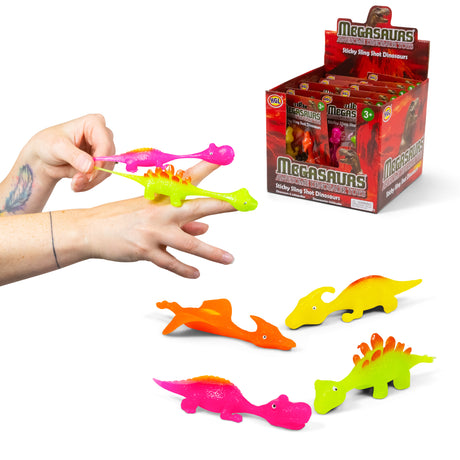 STICKY SLINGSHOT DINOSAURS - 2PK